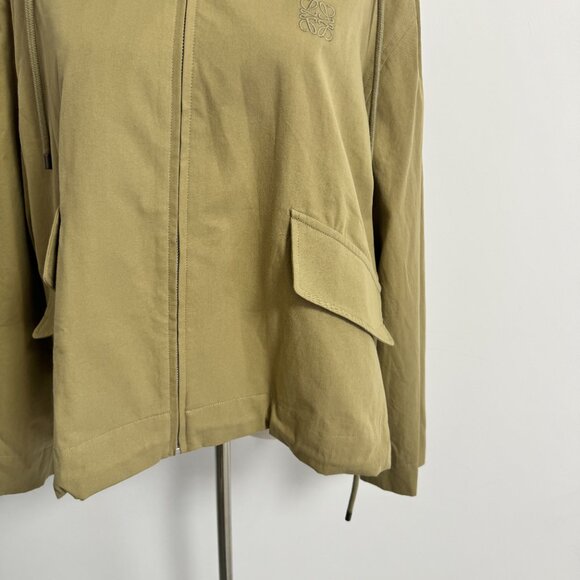 LOEWE Hooded striped poplin-paneled embroidered cotton-twill jacket - Picture 9 of 14